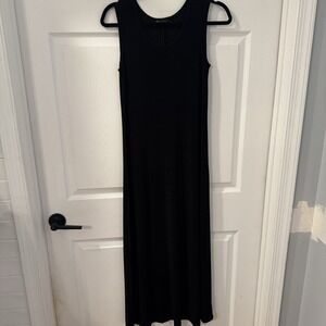 Picadilly Fashions Black Slinky Stretch Jersey Knit Maxi Dress Women's S Witchy